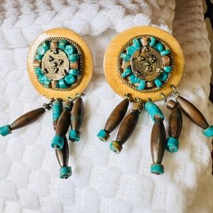 Vintage Bohemian Beaded Clip On‎ Earrings
